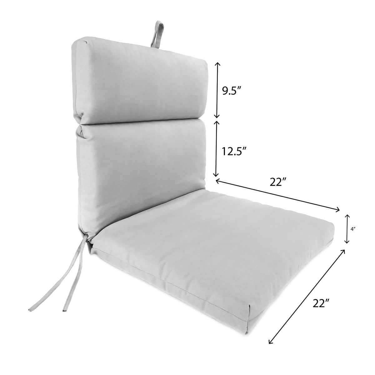 Green Stripe Rectangular Outdoor Chair Cushion with Ties B8540
