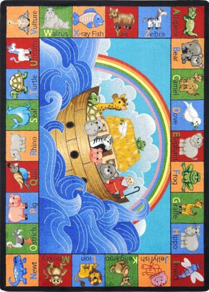Multi 3'10"x5'4" Alphabet Animals Rug B317467