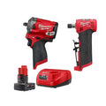 12V Brushless Cordless Stubby 3/8 in. Impact Wrench and 1/4 in. Die Grinder Kit L697