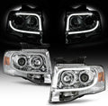 LED Tube Chrome Housing Projector Headlights Headlamps U6337
