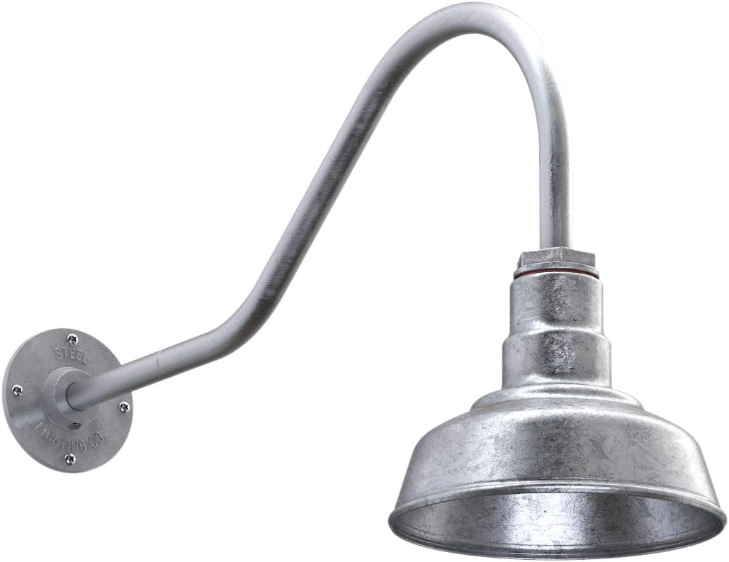 8 inch Dome 16 inch Gooseneck Outdoor Wall Mounted Barn Light B137