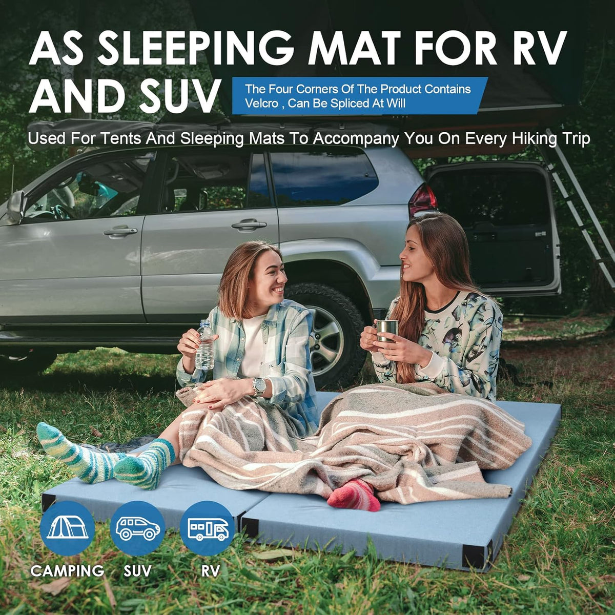 Memory Foam Camping Mattress with Waterproof Cover & Travel Bag B713456