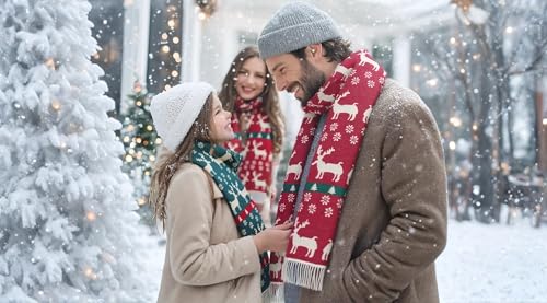 Christmas Winter Scarf with Reindeer and Snowflake U9718