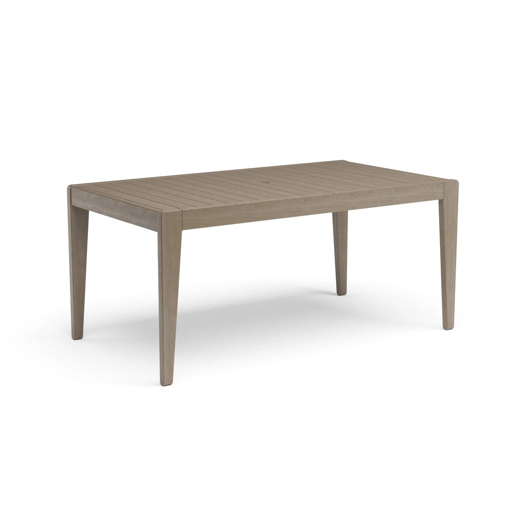 Gray Wood Outdoor Dining Table and Six Chairs Q2958