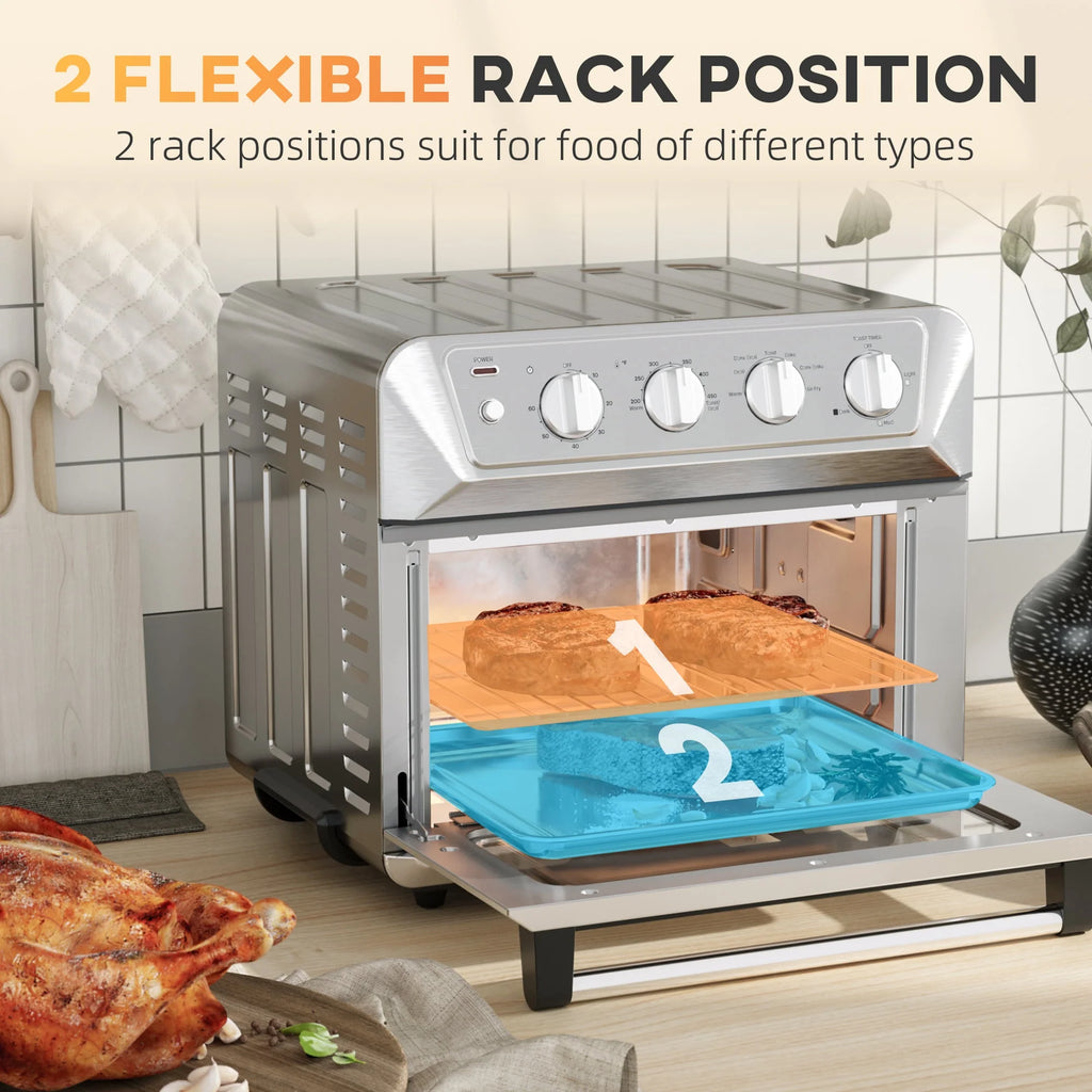 21QT 7-In-1 Convection Air Fryer Toaster Oven, 1800W Stainless Steel W458277