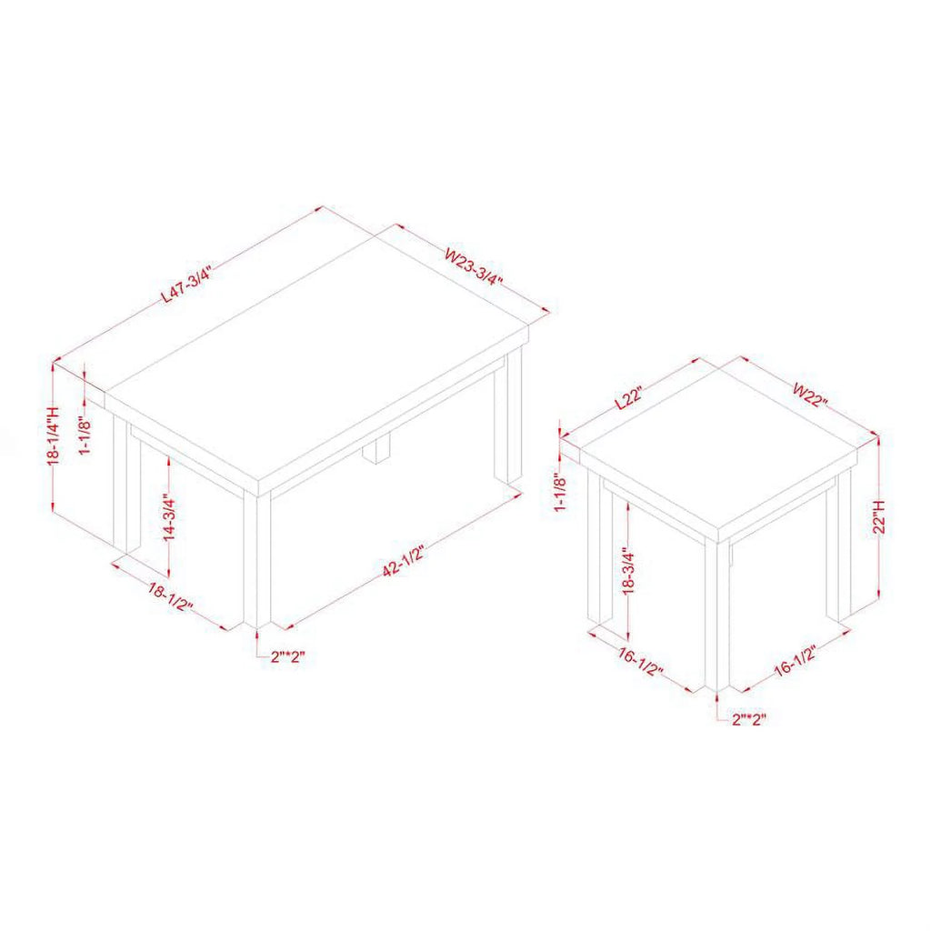 Wood 3-Piece Coffee Table Set A937