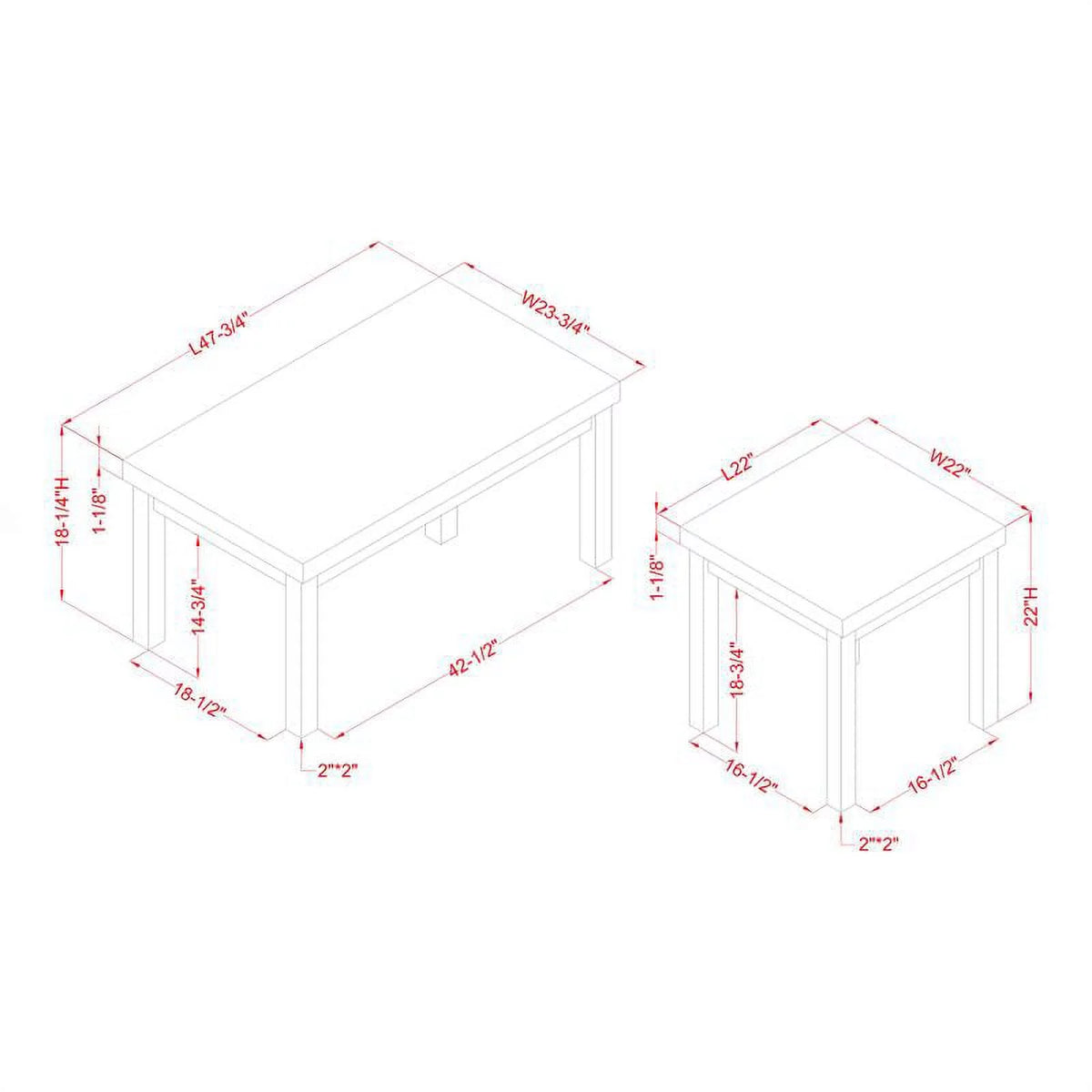 Wood 3-Piece Coffee Table Set A937