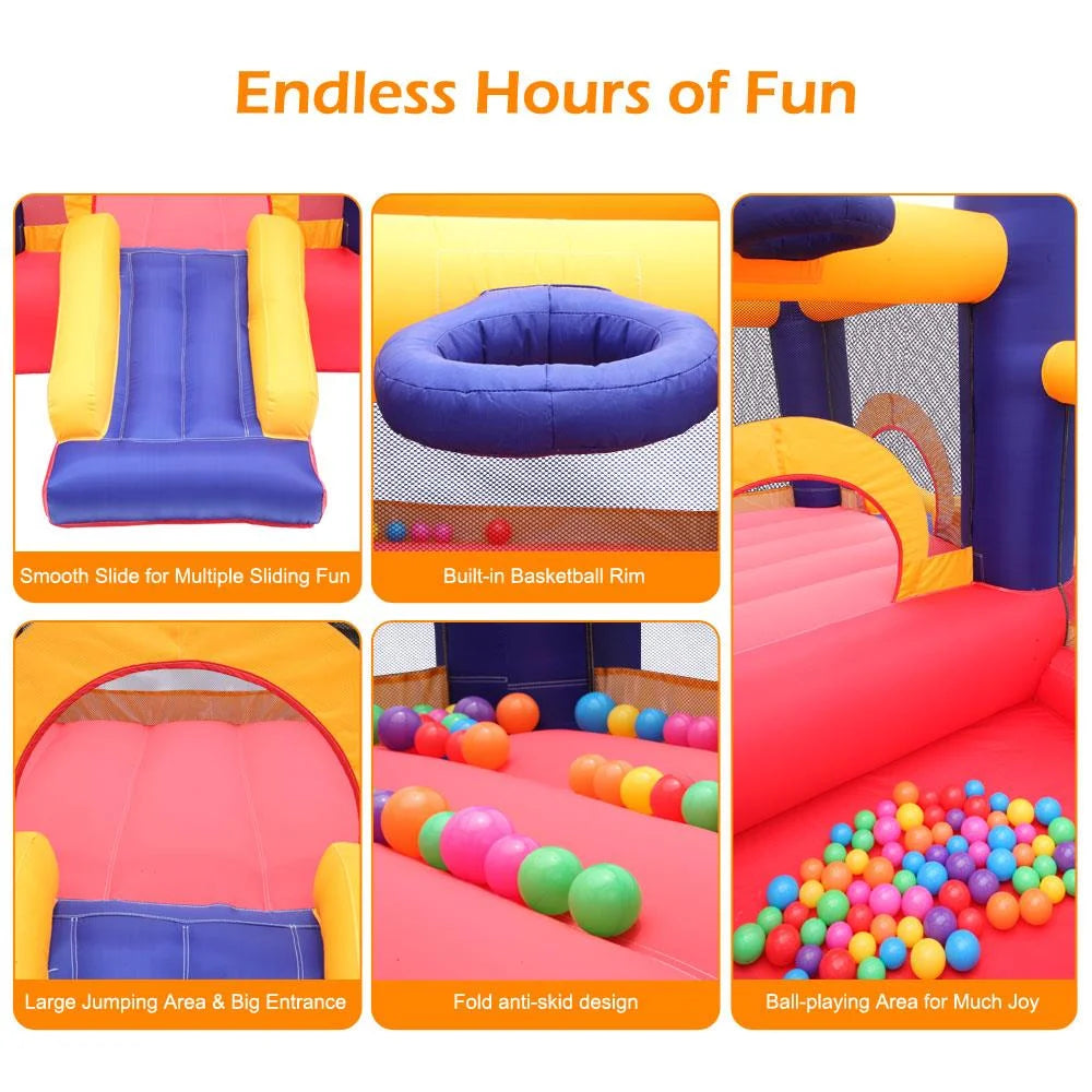 Inflatable Bounce House Castle Kids Slide Jumper Bouncer 2 Room with Blower A81985