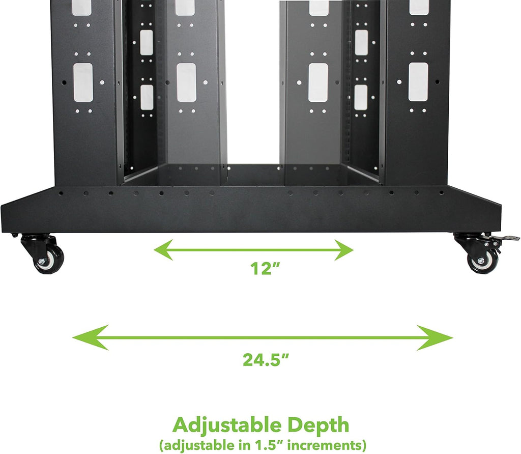 22U 4-Post Open Frame Server Rack Black O495