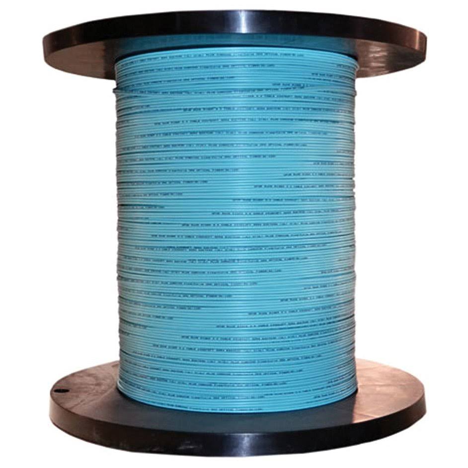 6 Fiber Indoor Distribution Fiber Optic Cable Multimode 50/125 OM3 Aqua Riser Rated Spool 1000 Foot Z380960