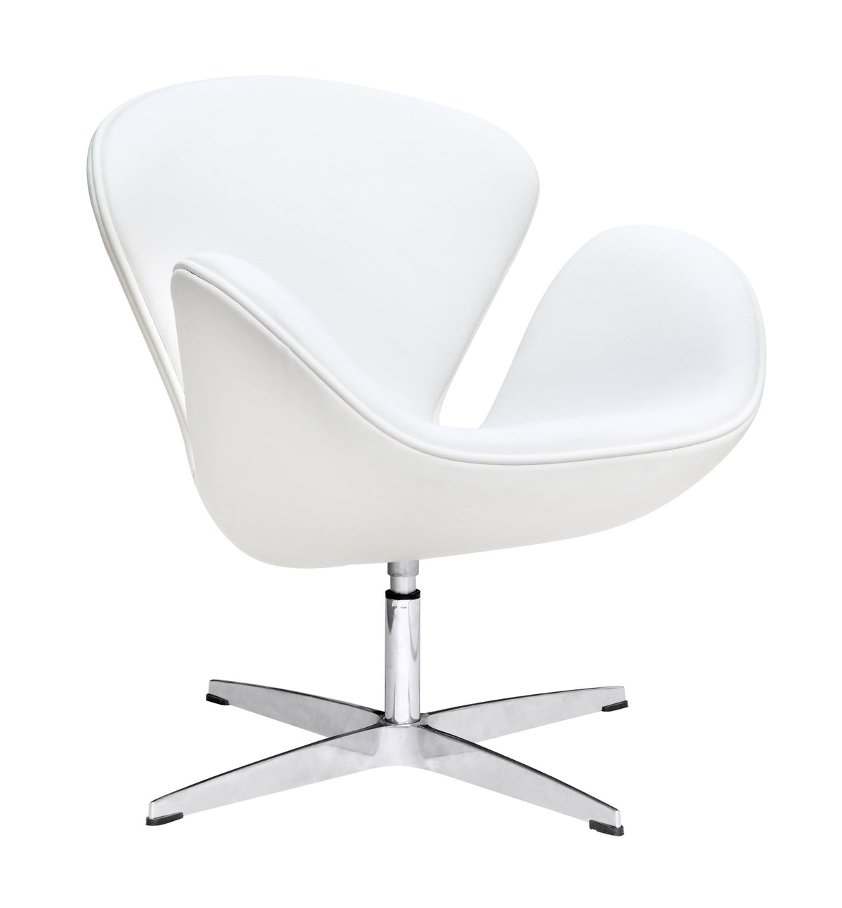 White Leather Swan Chair H7885
