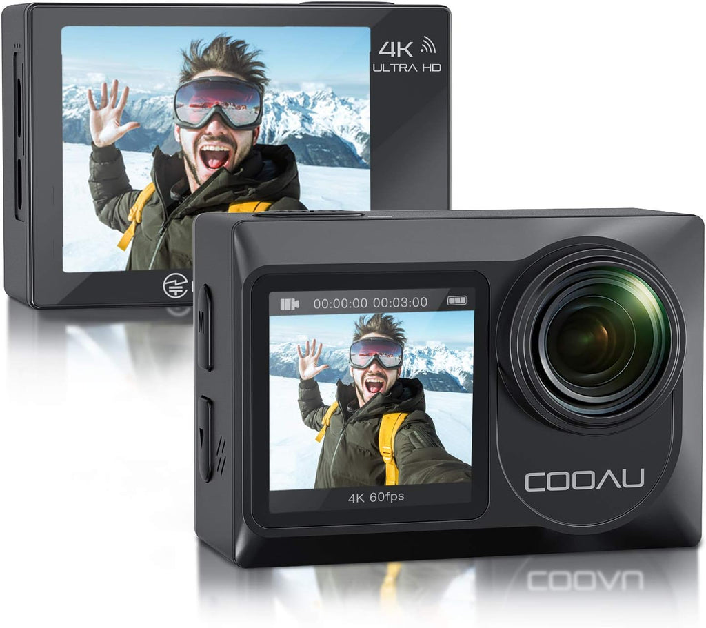 4K 20MP Wi-Fi Action Camera with External Microphone and 20 Accessories V9851