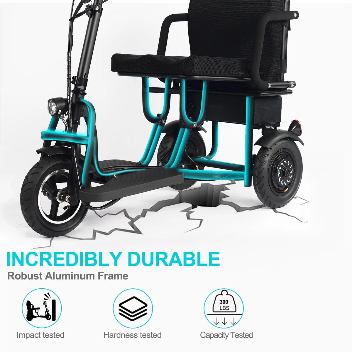Foldable 3 Wheel Mobility Scooter with Lithium Battery G584