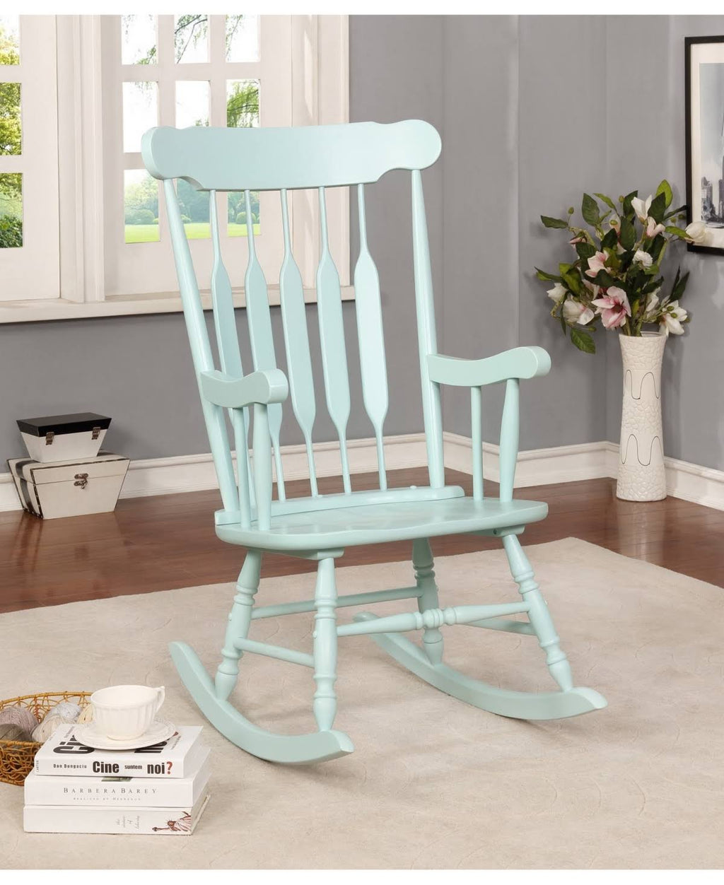 Blue Traditional Rocking Chair K578964