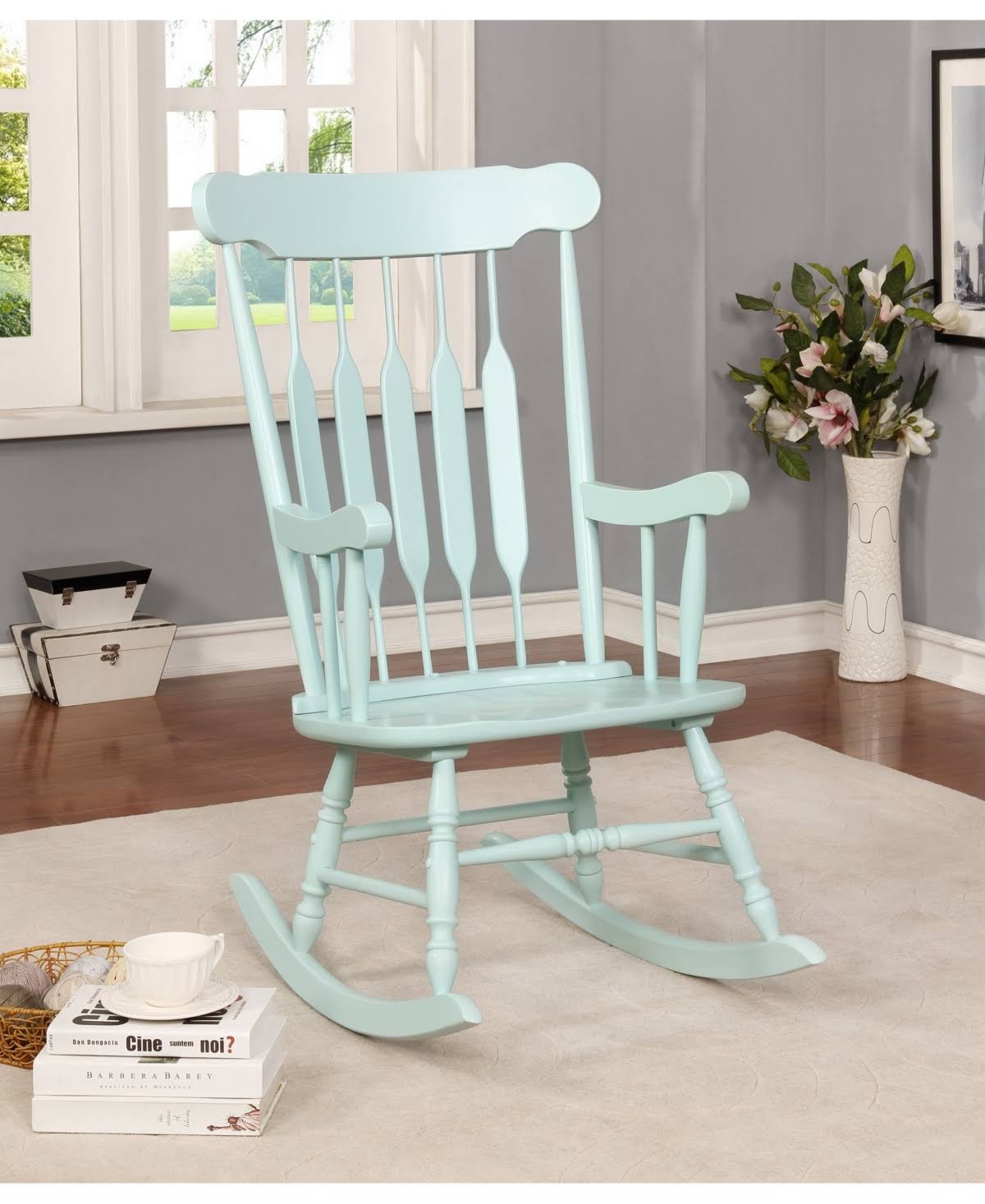 Blue Traditional Rocking Chair K578964