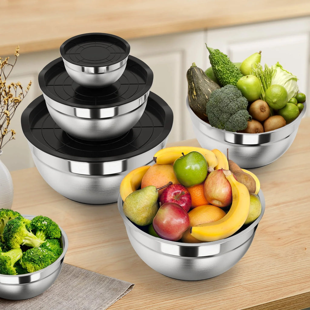 20 Pcs Stainless Steel Mixing Bowls Set with Lids L538