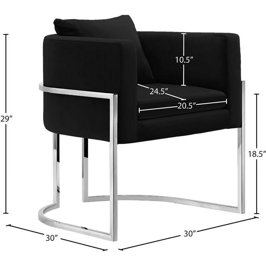 Black Velvet Accent Chair N2400
