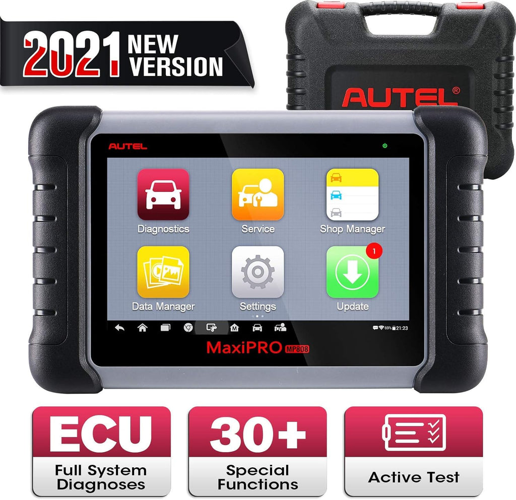 Autel MaxiPRO MP808 Automotive Diagnostic Scan Tool with All Systems Diagnoses, Bi-directional Control, 30+ Service Function, Key Coding and Injector Coding O584927