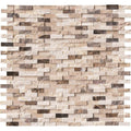 12 in. x 12 in. x 10 mm Textured Marble Mesh-Mounted Mosaic Wall Tile I751183