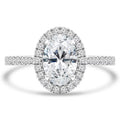 14K White Gold Oval Halo Engagement Ring B95778