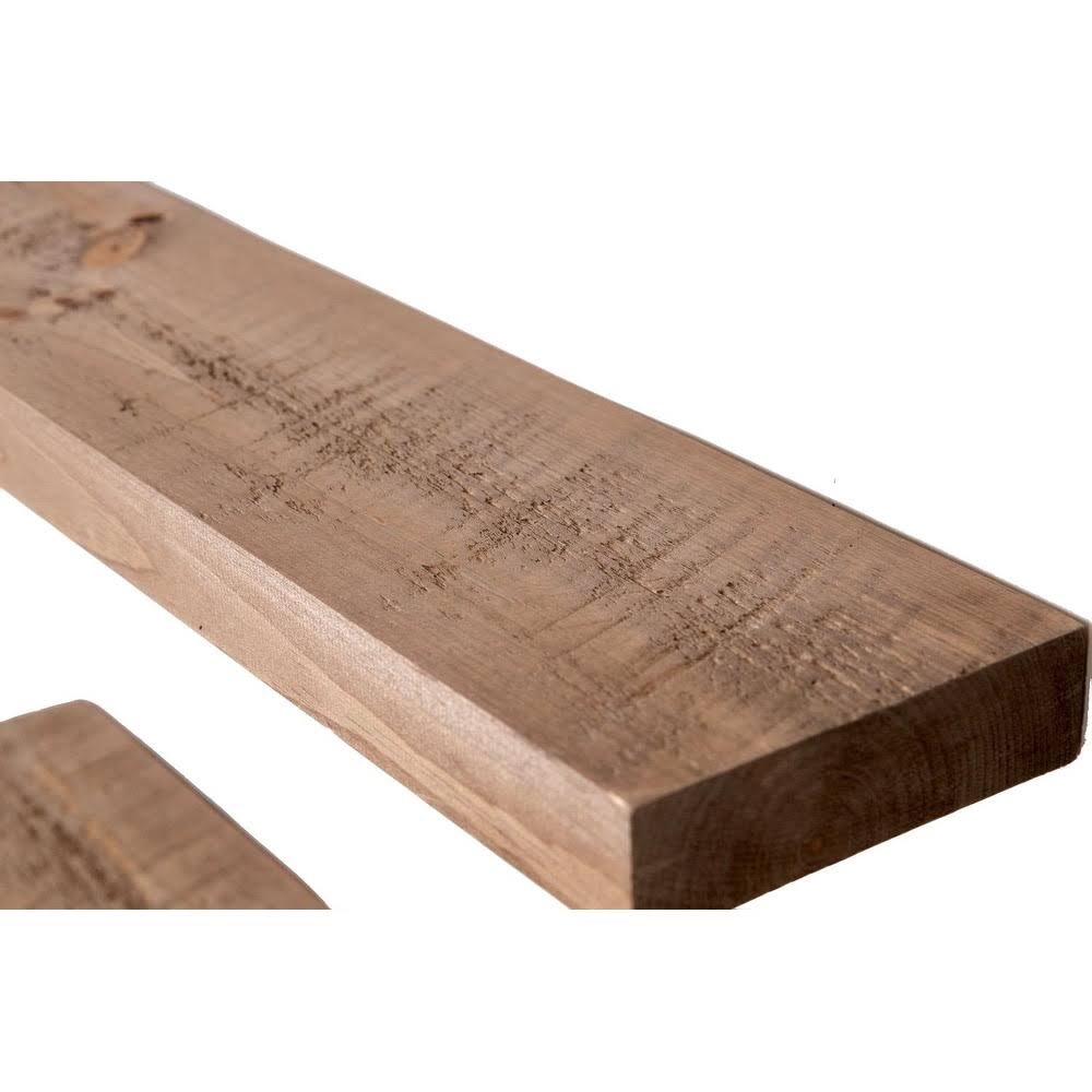 Rustic Wood Wall Shelf Set of 2 B71979
