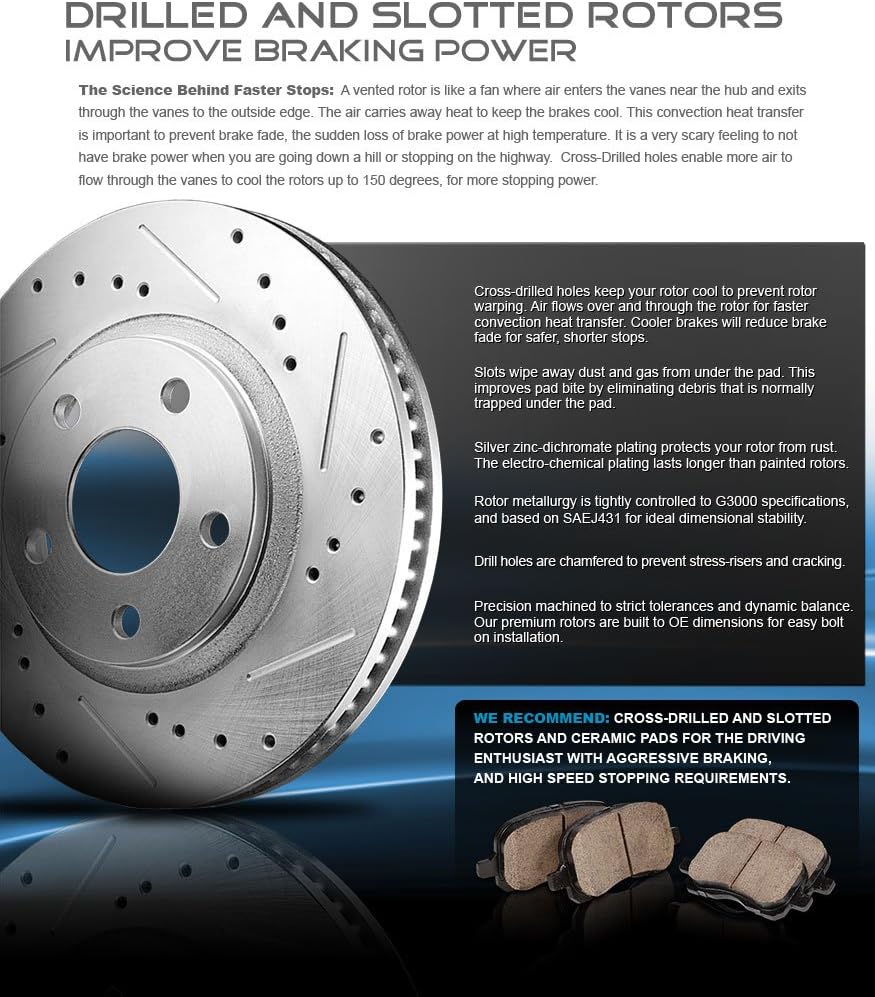 Red Powder Coated Calipers Rotors Ceramic Pads Kit P131608