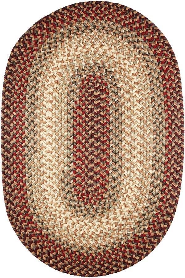 Oval Spanish Red Braided Rug F571