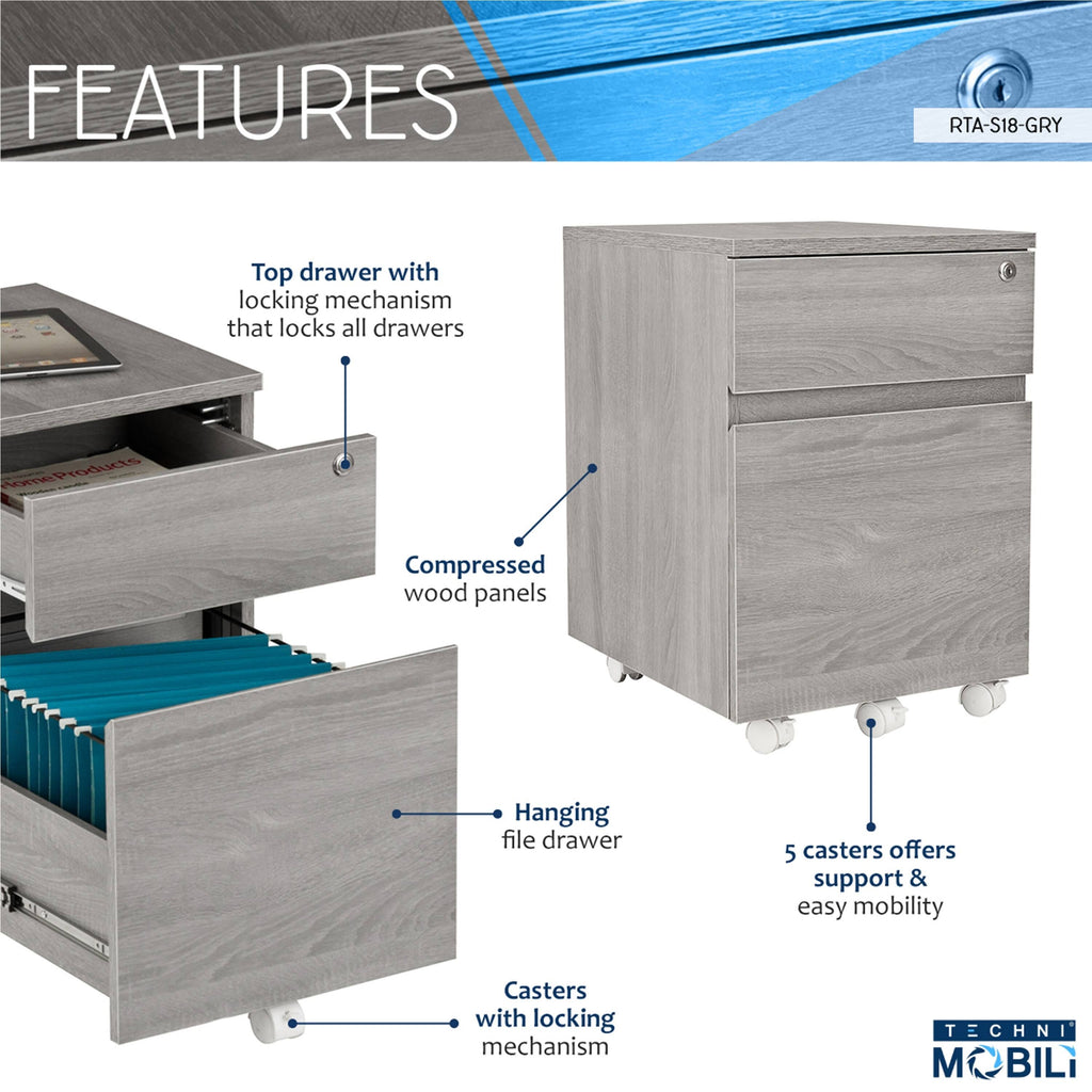 White Two Drawer Vertical Filing Cabinet with Lock V797