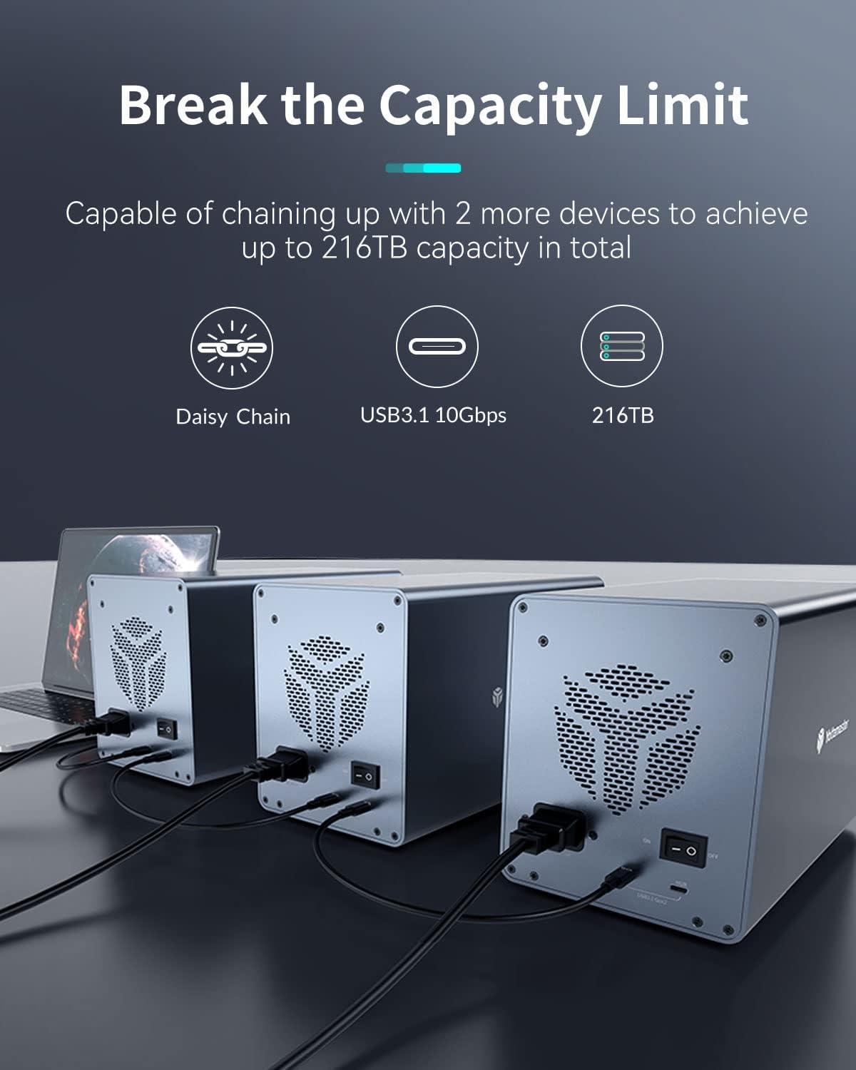 4 Bay Aluminum Alloy 2.5/3.5 Hard Drive Enclosure E6430