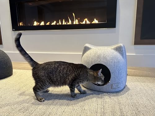 Cat wool cave bed grey U414000