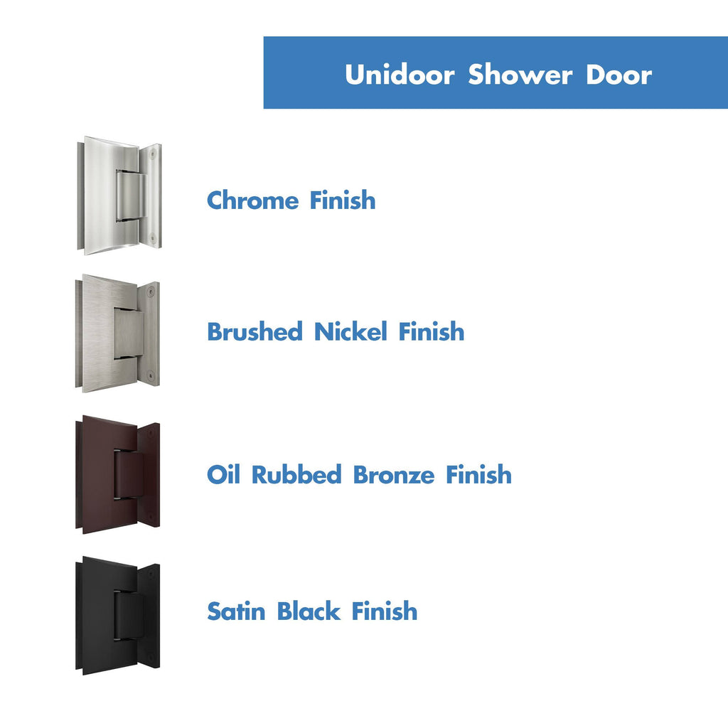 Frameless Hinged Shower Door, Clear Glass, Oil Rubbed Bronze O34761