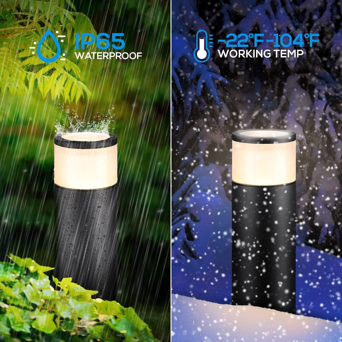 8-Pack Low Voltage LED Landscape Pathway Lights, Die-cast Aluminum, 3000K Warm White Y1182