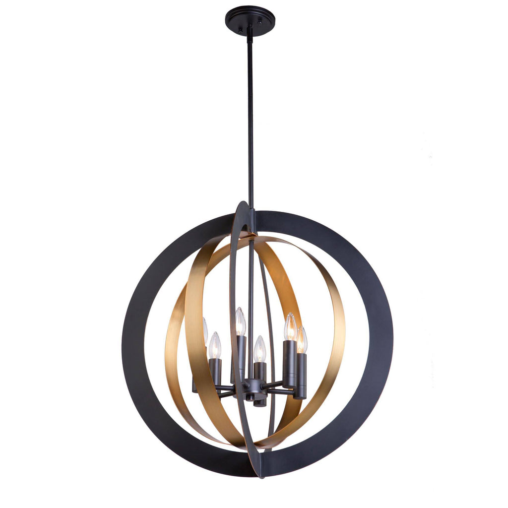 Dark Bronze & Satin Brass Chandelier Y268878