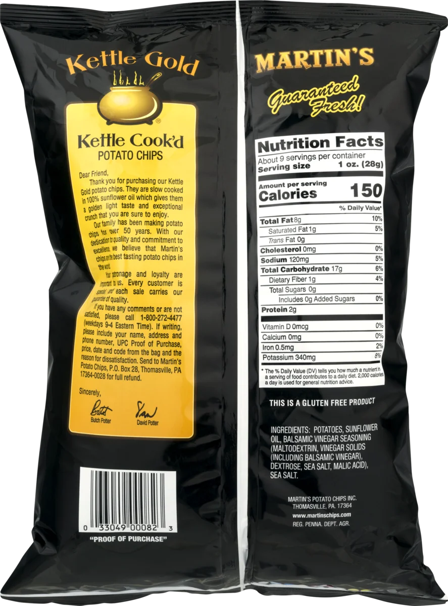 Sea Salt & Balsamic Vinegar Potato Chips 4-Pack 8 oz P4415