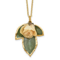 24K Gold-trim Lacquer Dipped Leaf 20 inch Necklace W273985