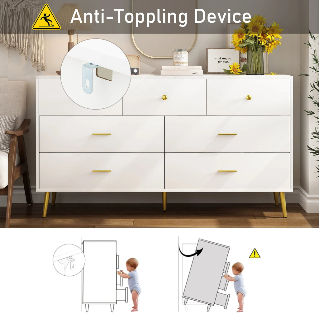 White 6 Drawer Dresser A475426