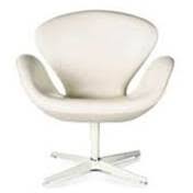 White Leather Swan Chair H7885