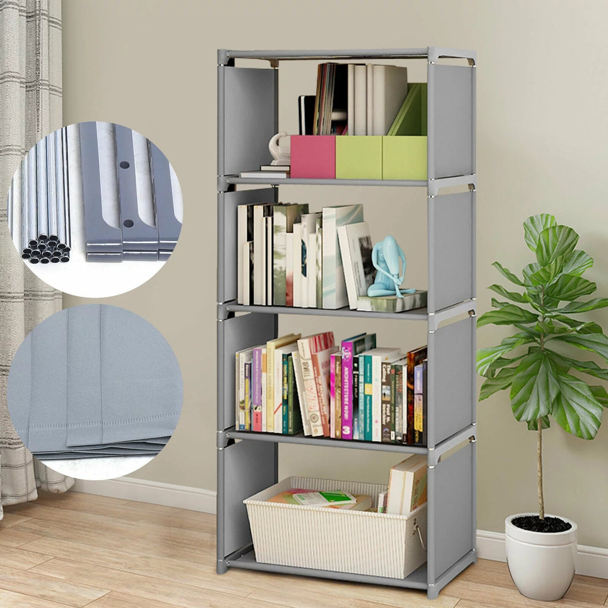 4 Tier Wood Bookcase R645601