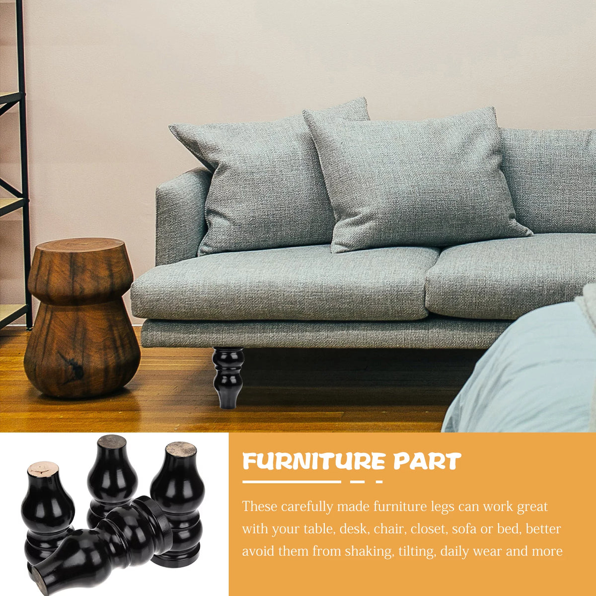 4pcs Wooden Furniture Legs D7199