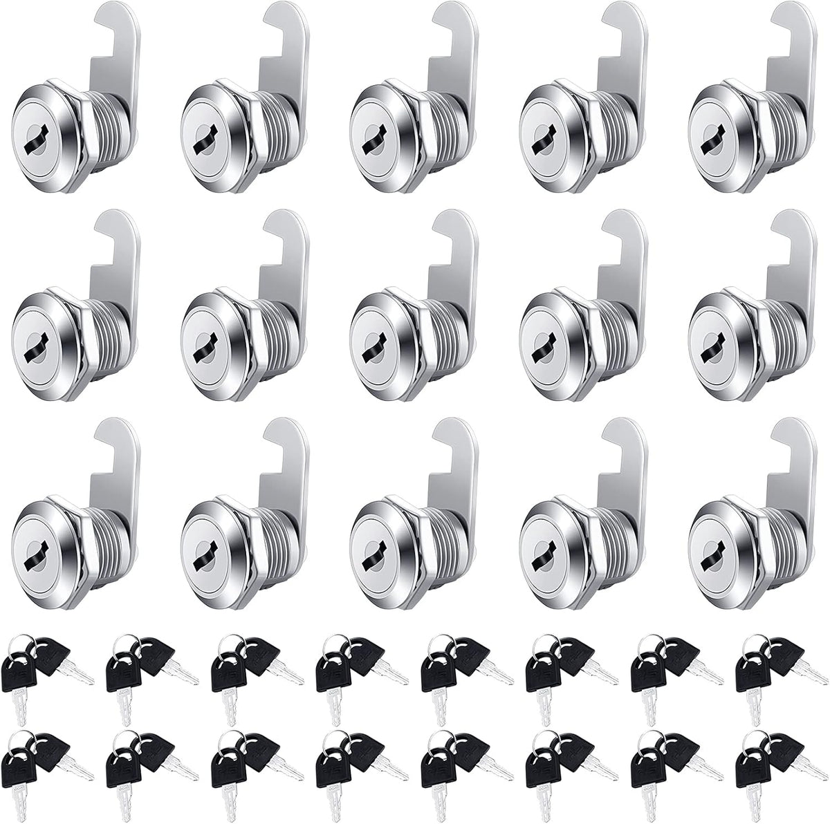 16 Pieces Zinc Alloy Cylinder Cam Lock with 32 Keys M67650