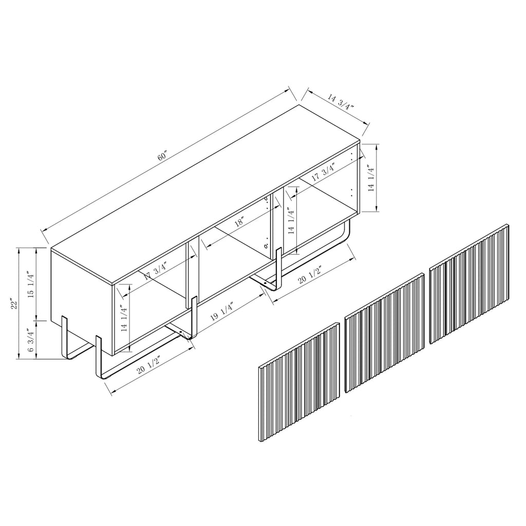 White 3 Cabinet TV Stand A5840