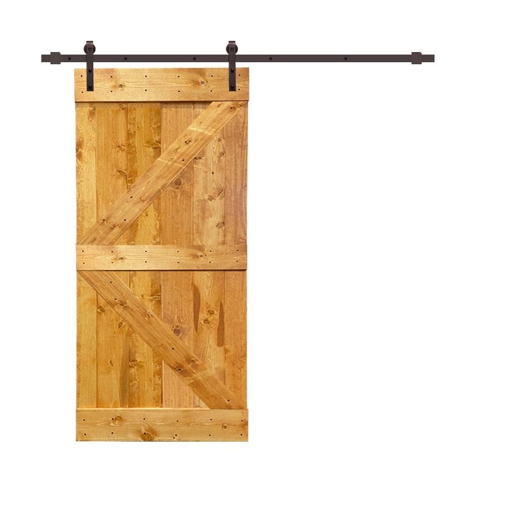 Sage Green Stained Wood Sliding Barn Door with Hardware Kit R341