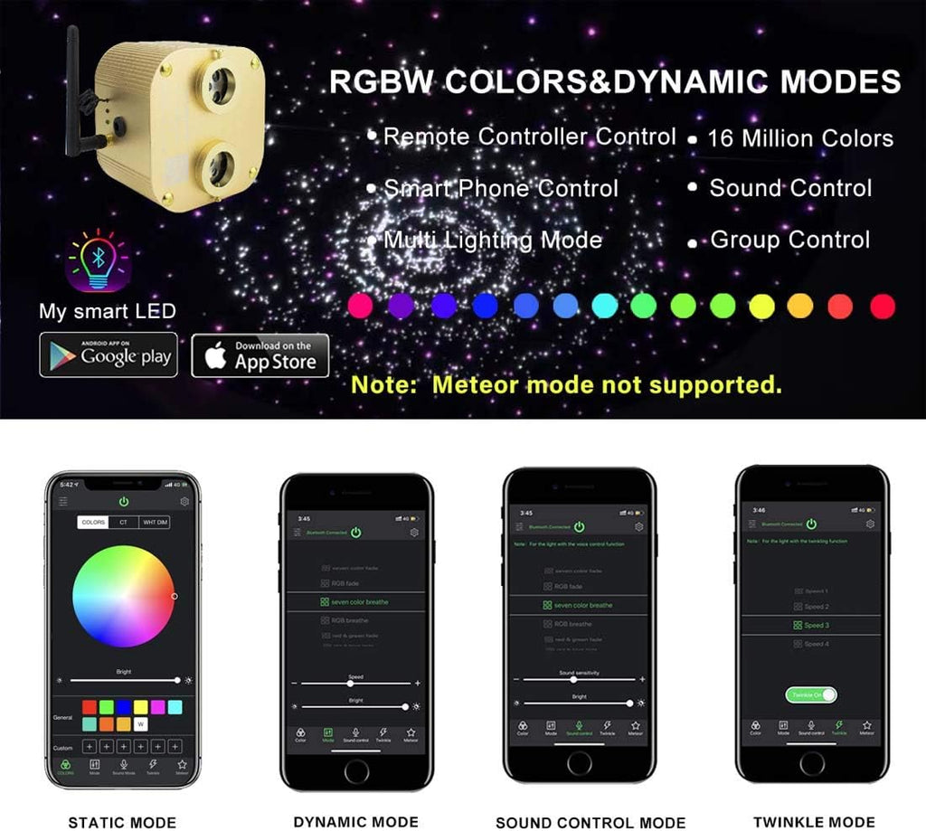 20w Fiber Optic Ceiling Lighting Kit 1100pcs 13.1ft RGBW L878
