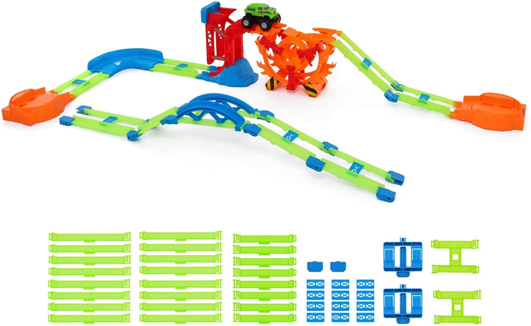 46 Pcs Glow in The Dark Race Car Track Set L29152