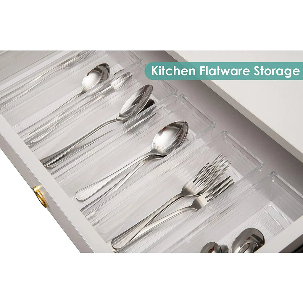 Set of 8 Clear Plastic Drawer Organizer Tray U237