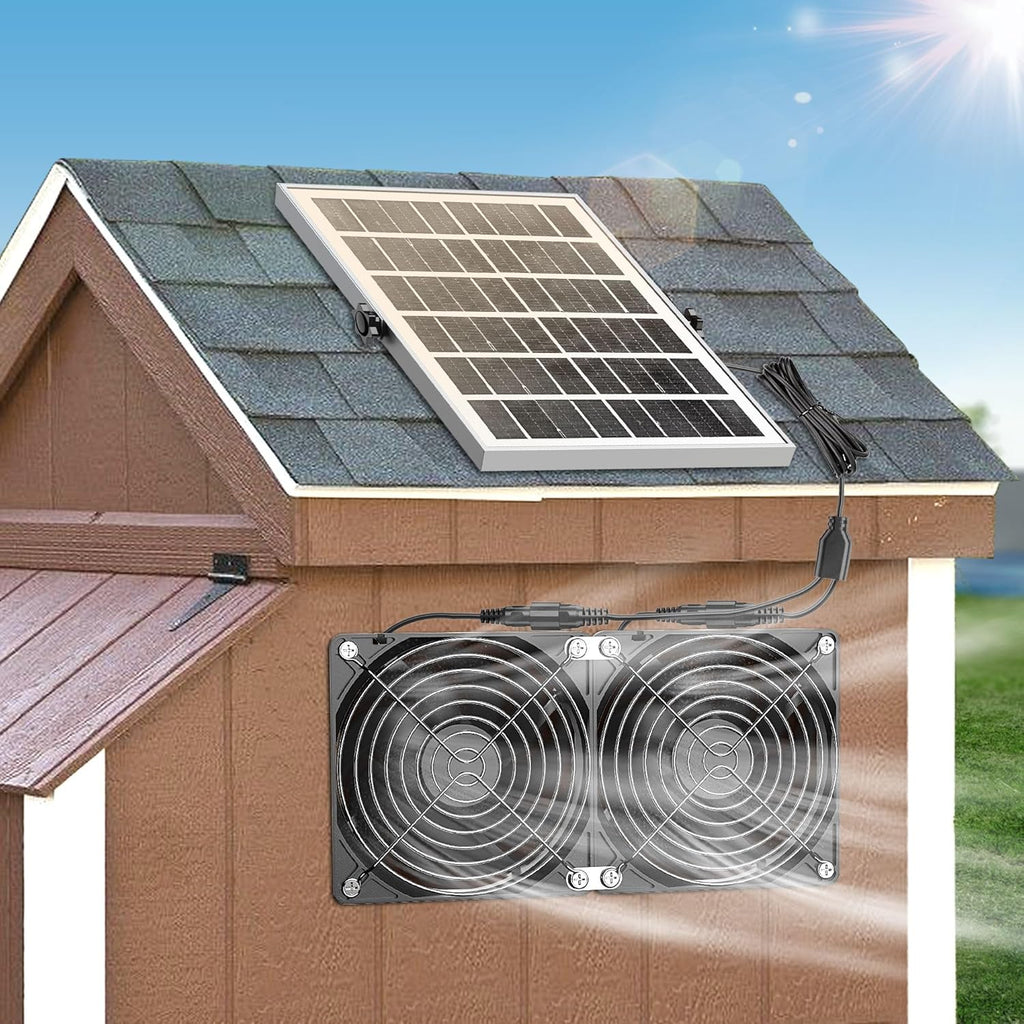 20W Solar Powered Exhaust Fan with Battery, Waterproof F522
