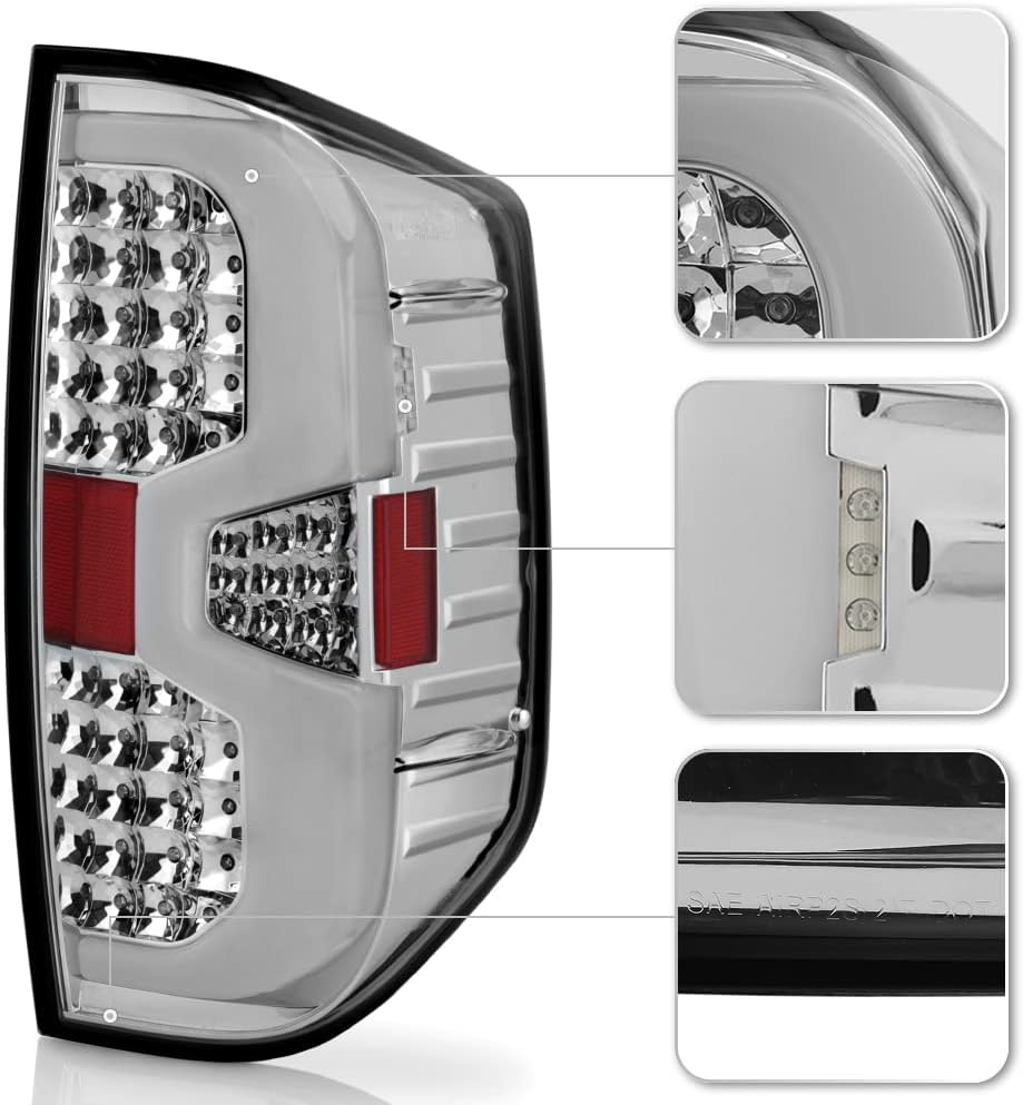 Chrome Full LED Tail Lights Pair Set Left+Right F959182