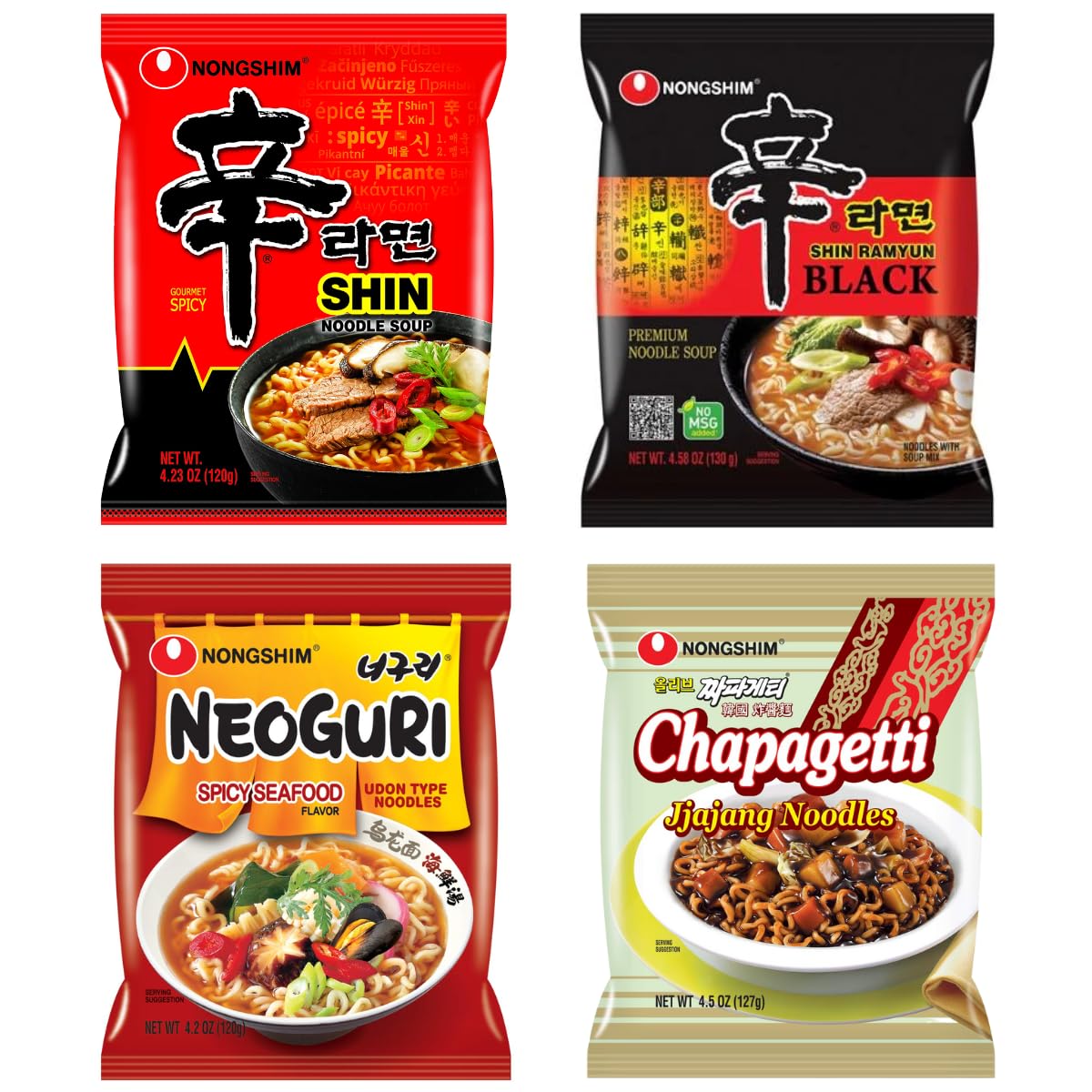 4.5 Ounce Pack of 4 Korean Ramen Variety Pack V9998