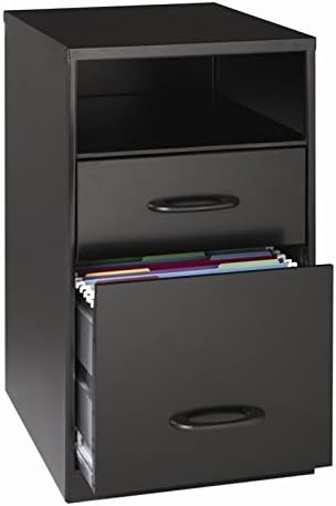 2 Drawer Black File Cabinet D35618