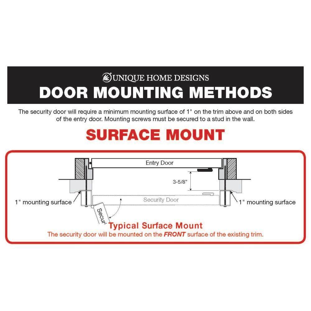 36 in. x 80 in. Black Steel Security Door with Expanded Metal Screen X850926